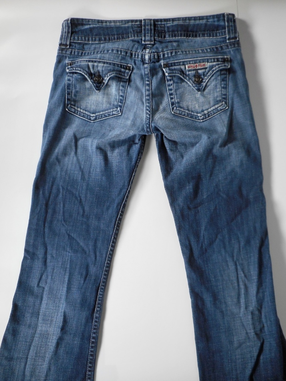 Y2K Hudson 28 Denim Jean W170DHK Bootcut Low-Rise USA Flap Pocket 28x31.5 HEMMED - Picture 10 of 12